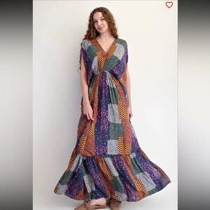 Easel Patchwork Maxi Dress